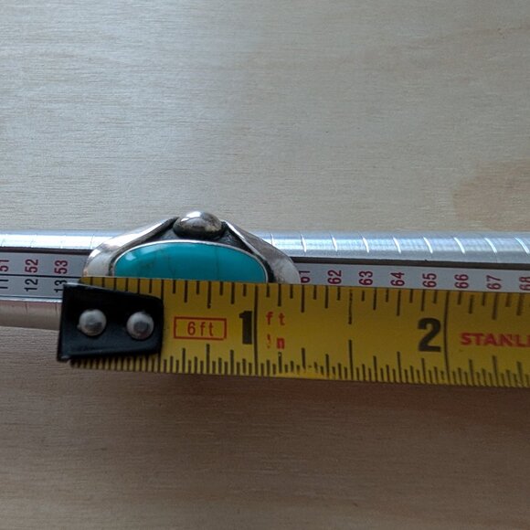 Vintage HOB House of Bangles sterling silver turquoise ring Mexico 925, Size 8 - Picture 4 of 6